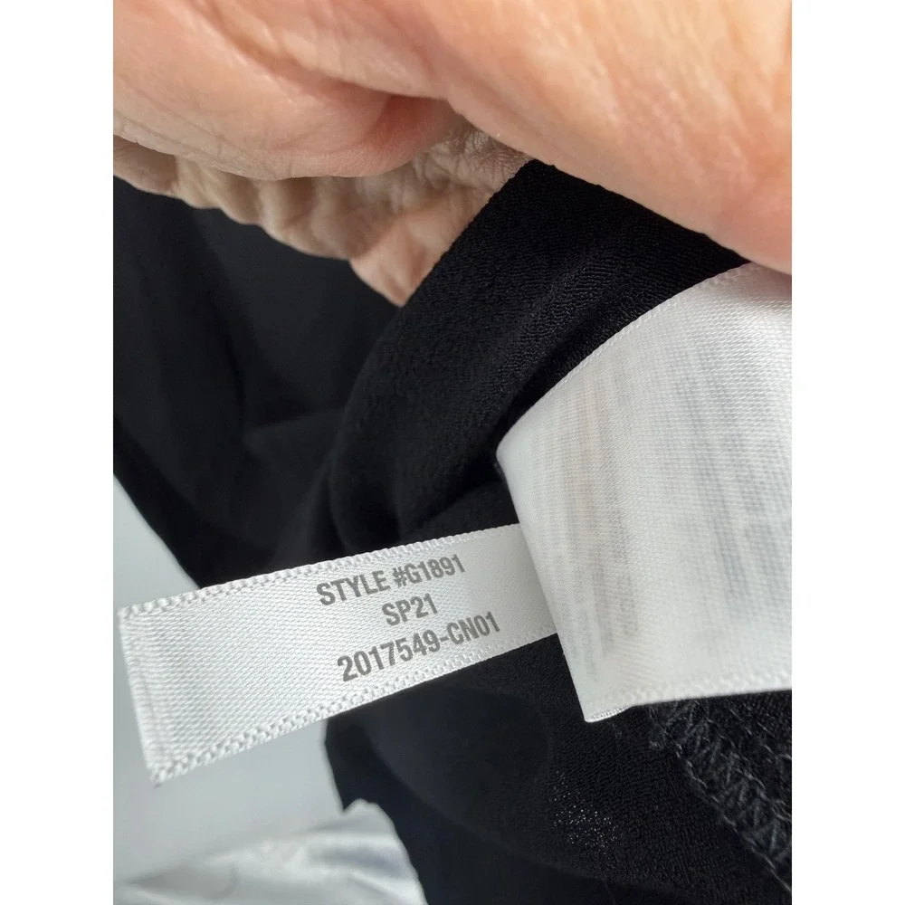 Madewell Novel shift G1891 V-Neck sz L Black Short Sleeve Viscose Crepe dress